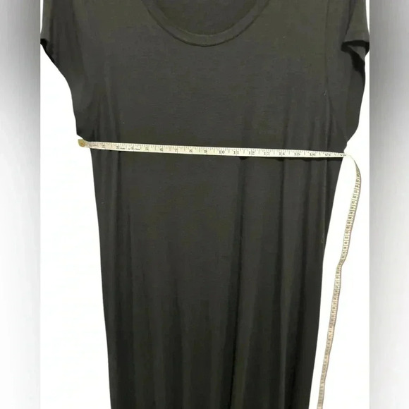 H by Halston Regular Hi-Low Hem Knit Maxi Dress Black Size Large Short Sleeve - Picture 8 of 9